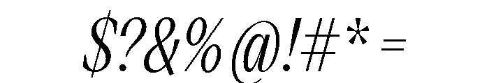 VictorNarrow 45RegularItalic Font OTHER CHARS