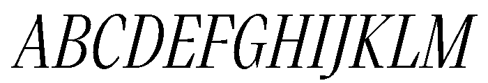 VictorNarrow 45RegularItalic Font UPPERCASE