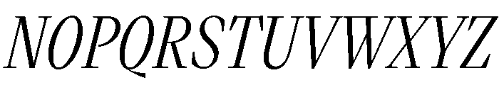 VictorNarrow 45RegularItalic Font UPPERCASE