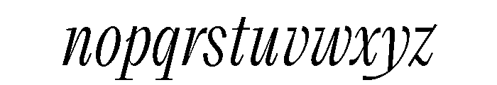 VictorNarrow 45RegularItalic Font LOWERCASE