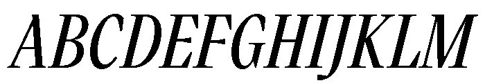 VictorNarrow 55MediumItalic Font UPPERCASE