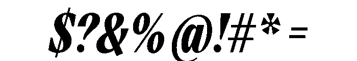 VictorNarrow 75BoldItalic Font OTHER CHARS
