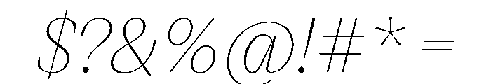 VictorSerif 25ThinItalic Font OTHER CHARS