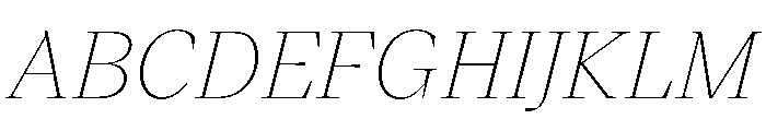 VictorSerif 25ThinItalic Font UPPERCASE