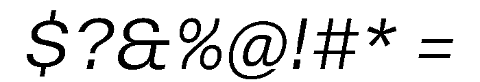 Vinila LightOblique Instance Font OTHER CHARS