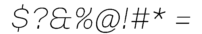 Vinila ThinOblique Instance Font OTHER CHARS