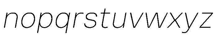 Vinila ThinOblique Instance Font LOWERCASE