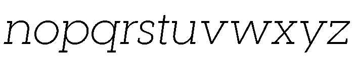 Visby Slab Light Oblique Font LOWERCASE