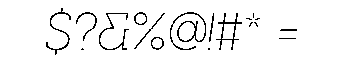Visby Slab Thin Oblique Font OTHER CHARS