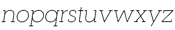 Visby Slab Thin Oblique Font LOWERCASE