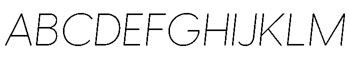 Visby Thin Oblique Font UPPERCASE
