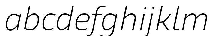 Agile ExtralightItalic Font LOWERCASE