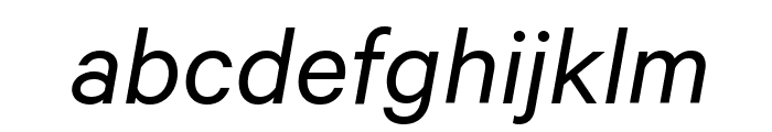 Calibre RegularItalic Font LOWERCASE