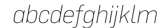 Flama UltralightItalic Font LOWERCASE