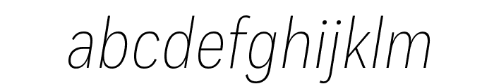 FortCond ExtralightItalic Font LOWERCASE