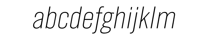 GrotzecCondensed UltralightItalic Font LOWERCASE