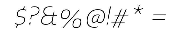 Gustan ThinItalic Font OTHER CHARS