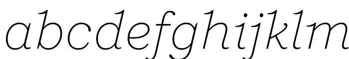 Shift ExtralightItalic Font LOWERCASE