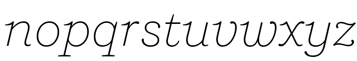 Shift ExtralightItalic Font LOWERCASE