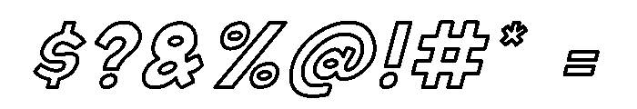 Vodka Soda Outline Italic Font OTHER CHARS