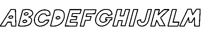 Vodka Soda Outline Italic Font UPPERCASE