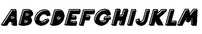 Vodka Soda Outline Shadow Ital Font UPPERCASE