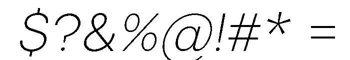 Vontica Sans Extra Light Italic Font OTHER CHARS