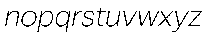 Vontica Sans Extra Light Italic Font LOWERCASE