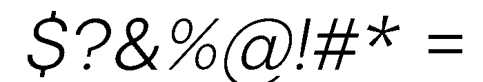 Vontica Sans Light Italic Font OTHER CHARS