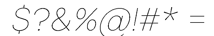 Vontica Sans Thin Italic Font OTHER CHARS