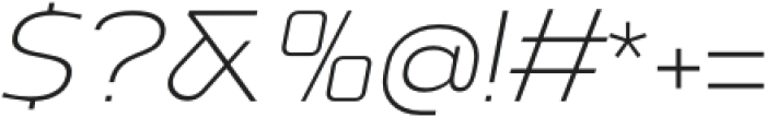 Vogie Extra Light Expanded Italic otf (200) Font OTHER CHARS