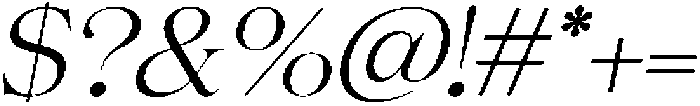 Volkys Serif Extra Light Italic otf (200) Font OTHER CHARS