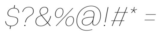 Volkart Thin Italic Font OTHER CHARS
