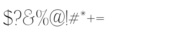Voire Thin Font OTHER CHARS