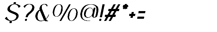 Volkga Oblique Font OTHER CHARS