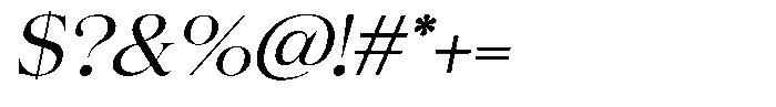 Volkys Serif Light Italic Font OTHER CHARS