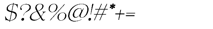 Volkys Serif Thin Italic Font OTHER CHARS