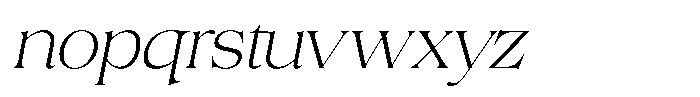 Volkys Serif Thin Italic Font LOWERCASE