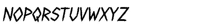 Vondalore Oblique Font LOWERCASE