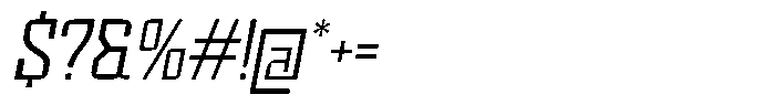 Voorty Italic Light Font OTHER CHARS