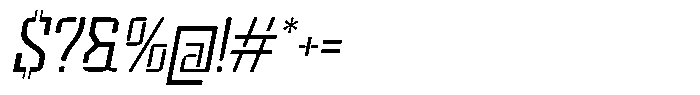 Voorty Italic Stencil Light Font OTHER CHARS