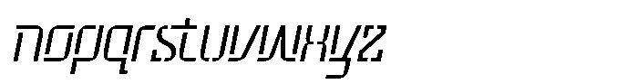 Voorty Italic Stencil Light Font LOWERCASE