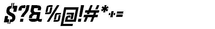 Voorty Italic Stencil Regular Font OTHER CHARS