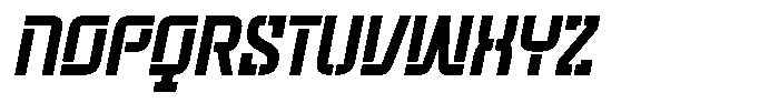 Voorty Italic Stencil Regular Font UPPERCASE