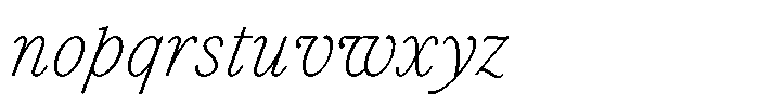 Voxas Book Extra Light Italic Font LOWERCASE