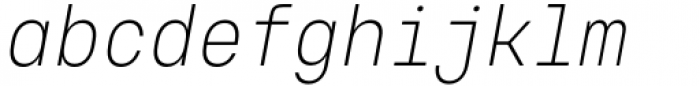 Voyager Mono Condensed Extra Light Italic Font LOWERCASE