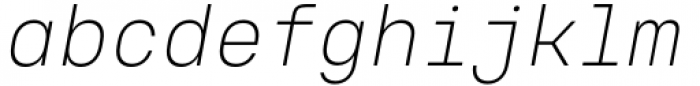 Voyager Mono Extra Light Italic Font LOWERCASE