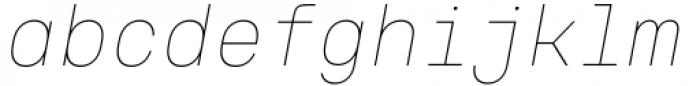 Voyager Mono Thin Italic Font LOWERCASE