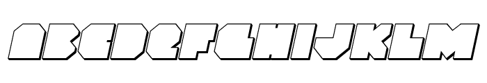 VX Rocket 3D Italic Font LOWERCASE