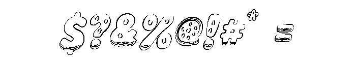Watermelon Splash Outline Slant Font OTHER CHARS
